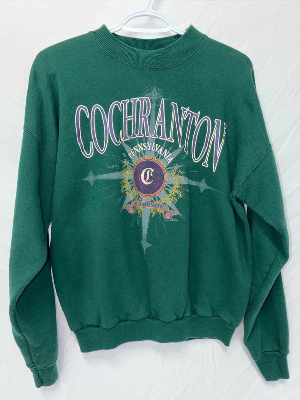 Vintage 90s Hanes Activewear Cochranton PA Graphic Crewneck Sweatshirt Large